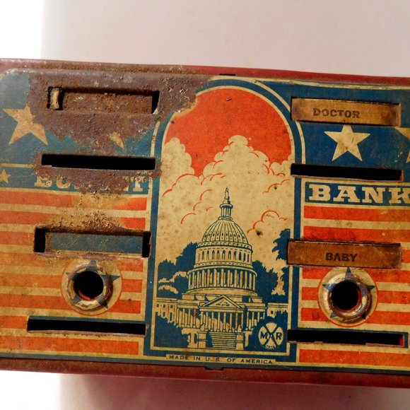 Vintage Marx Toys Budget Bank Stars and Stripes US Capital - Picture 1 of 8